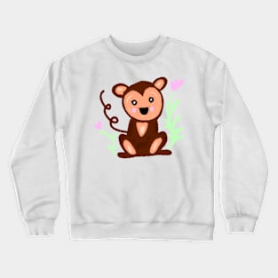 Brown monkey pastel art Crewneck Sweatshirt